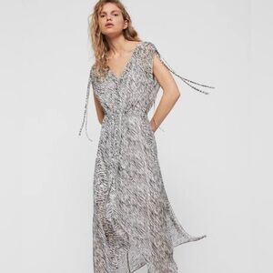 All Saints Kamila Zed Black and White Asymmetrical Dress